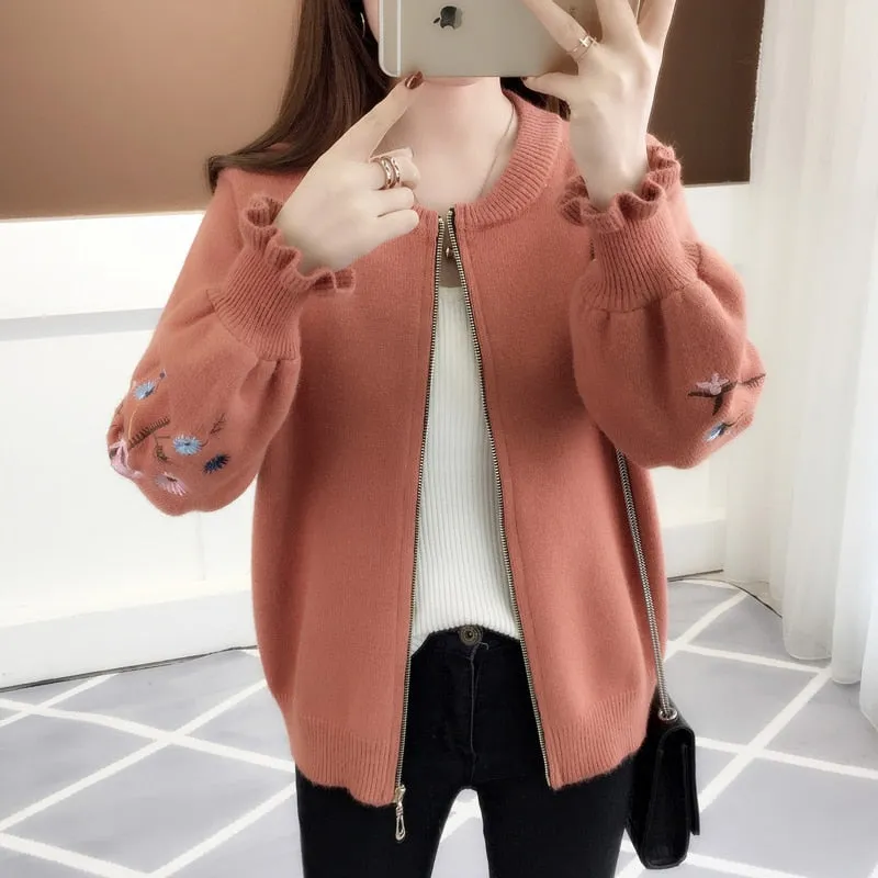 autumn knit cardigan women's