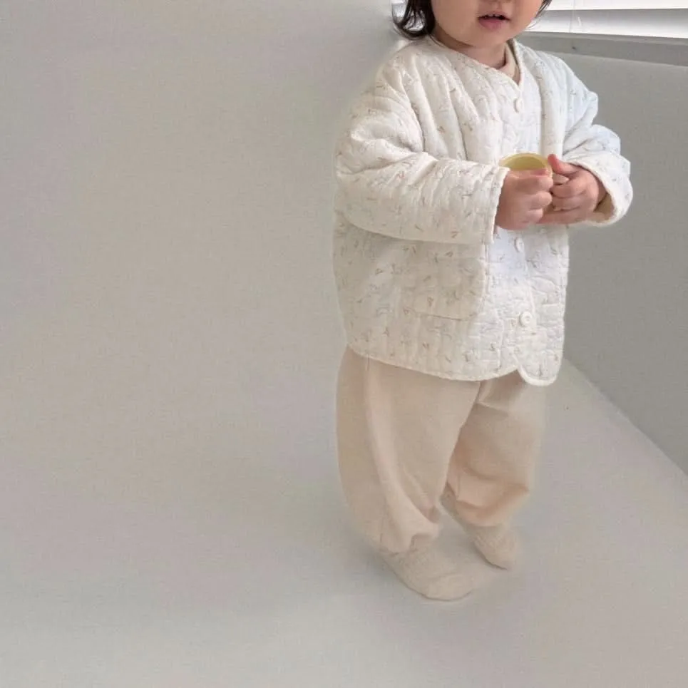 Baby Bella S25 Floral/Carrot Rabbit Printed Quilted Collarless Jacket (6m-3y) - 2 Colors