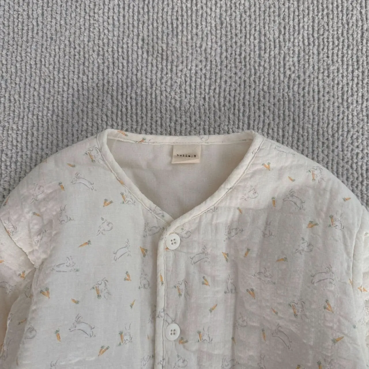 Baby Bella S25 Floral/Carrot Rabbit Printed Quilted Collarless Jacket (6m-3y) - 2 Colors