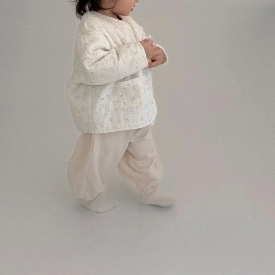 Baby Bella S25 Floral/Carrot Rabbit Printed Quilted Collarless Jacket (6m-3y) - 2 Colors