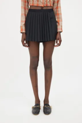Black Lupli Pleated Skort