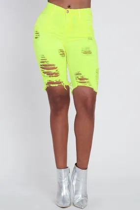 Bold Yellow Neon Capri Pants