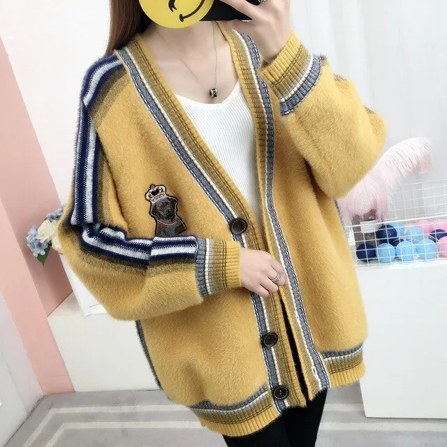 Cardigan Feminino Imitated Mink