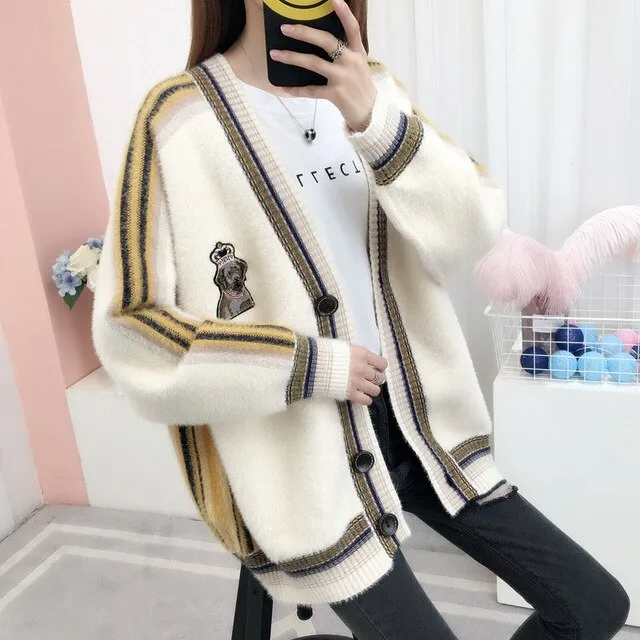 Cardigan Feminino Imitated Mink
