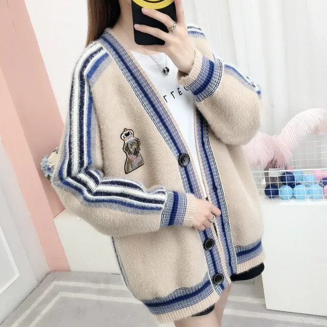 Cardigan Feminino Imitated Mink
