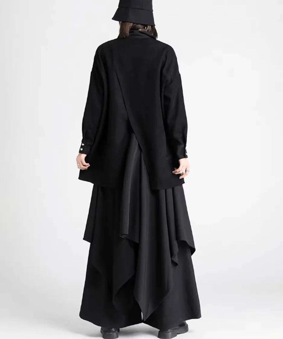 Draped Wide Leg Pants