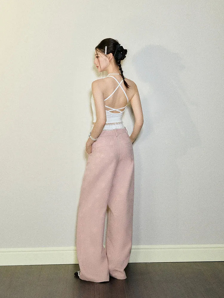 Embossed Wide Leg Pants