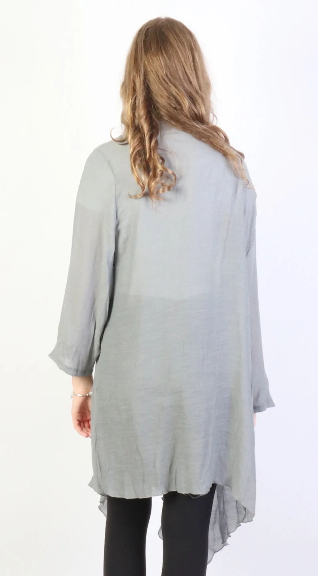 Gray Maxi Cardigan