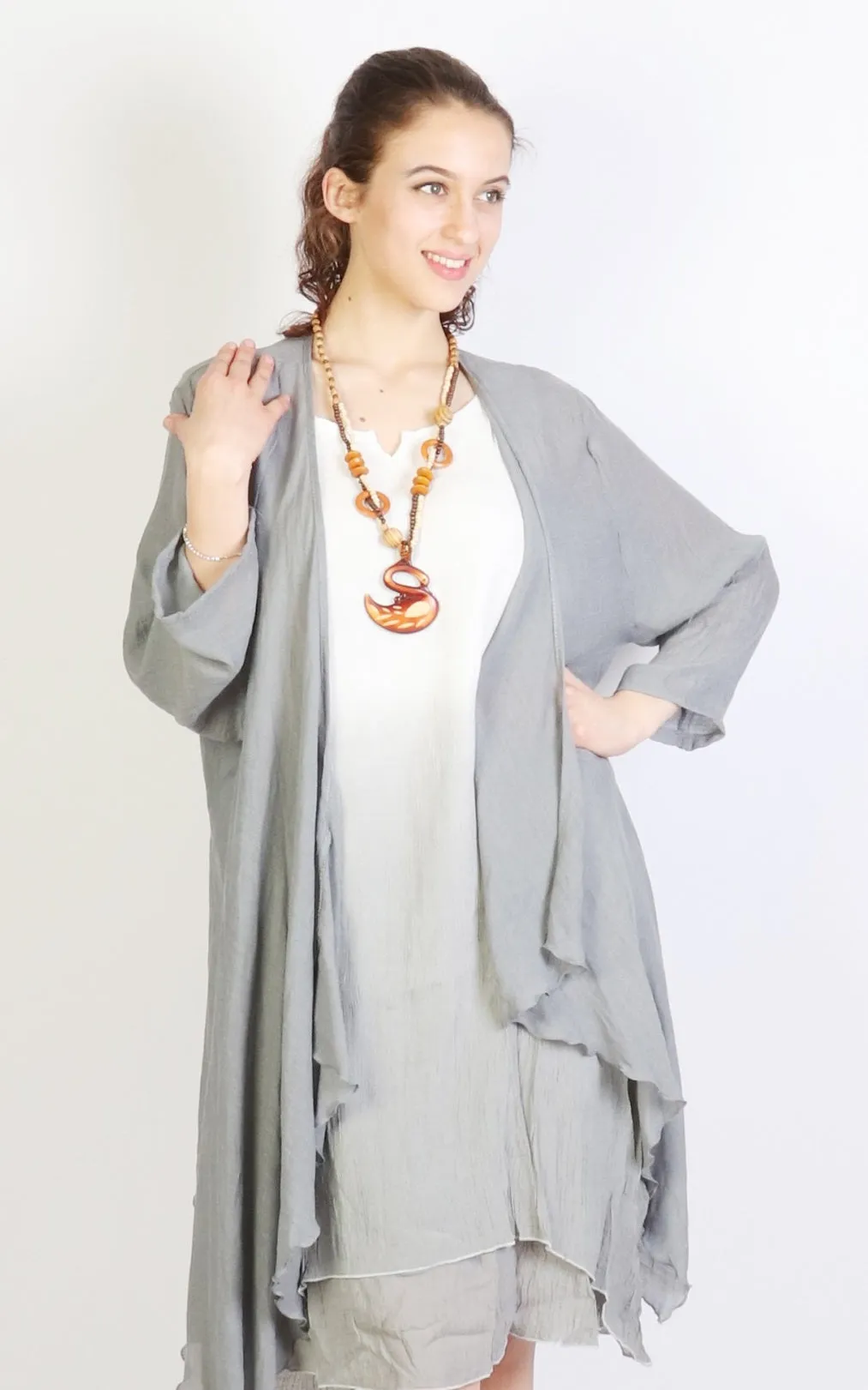 Gray Maxi Cardigan
