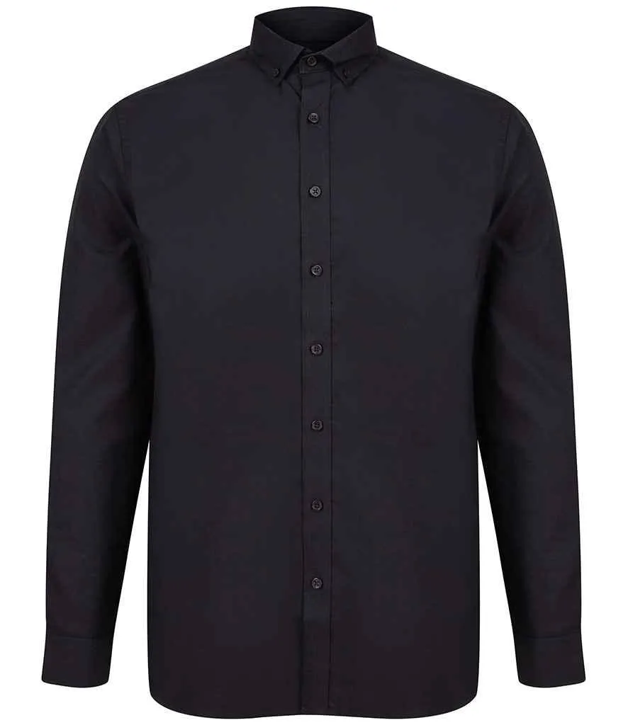 Henbury Modern Long Sleeve Classic Fit Oxford Shirt