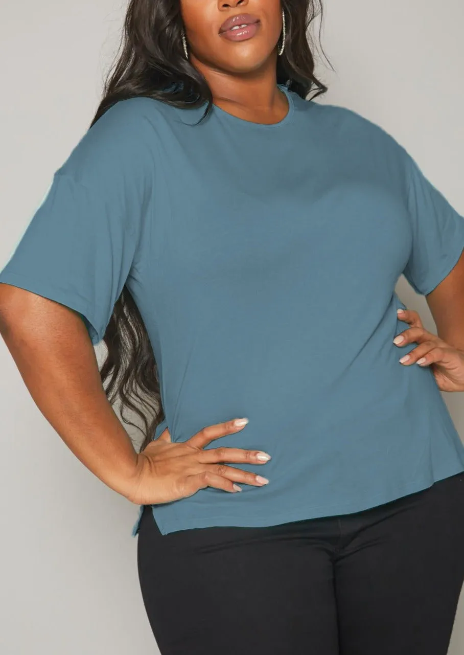 Hi Curvy Plus Size Women Embroidered Short Sleeve T-Shirts