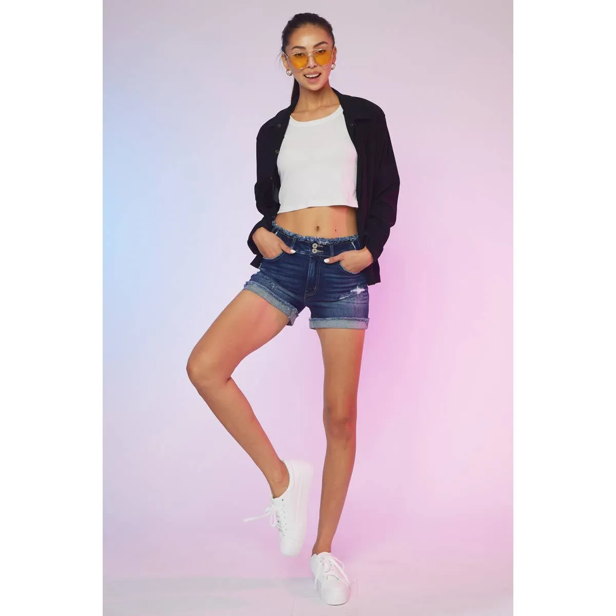 KanCan Double Button Shorts