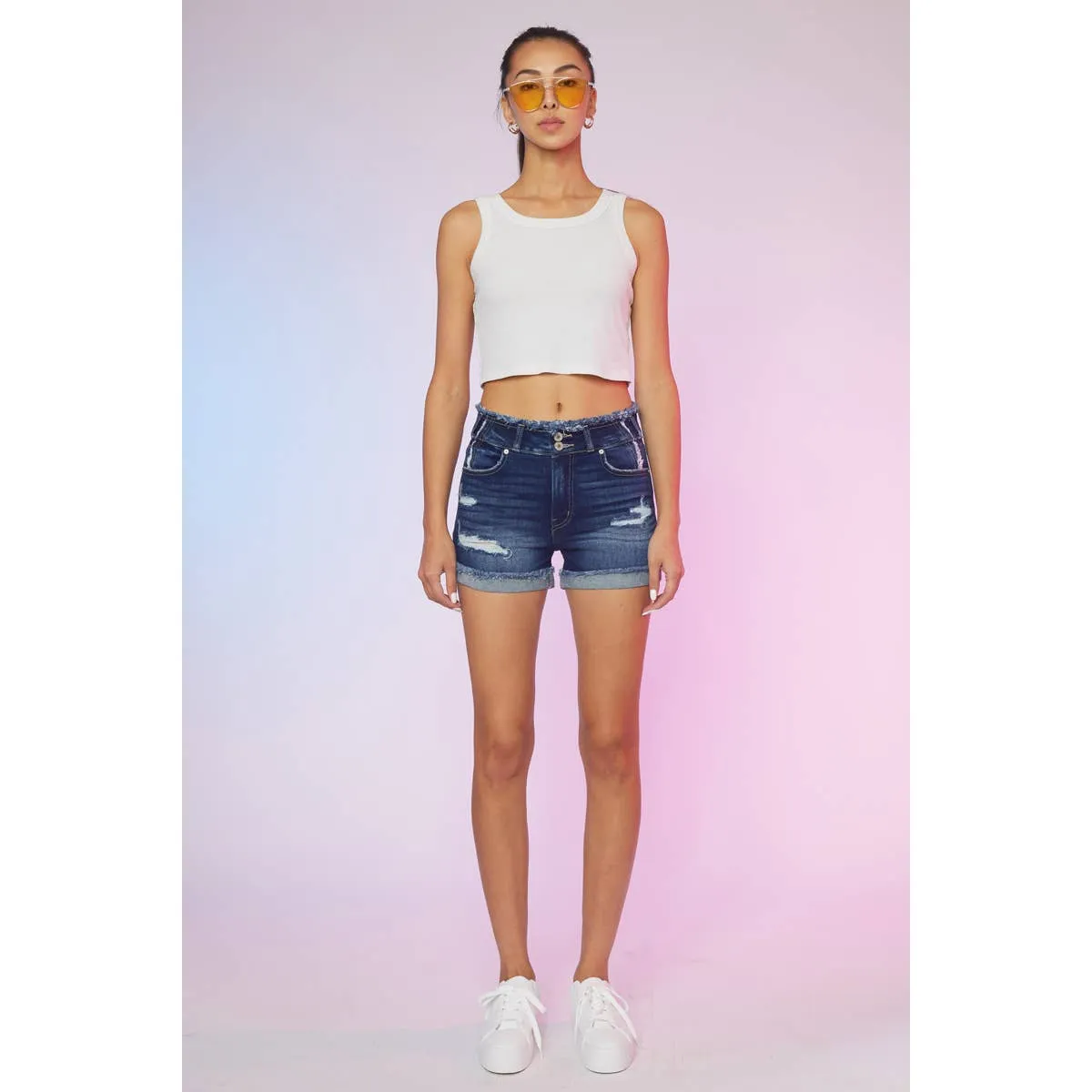 KanCan Double Button Shorts