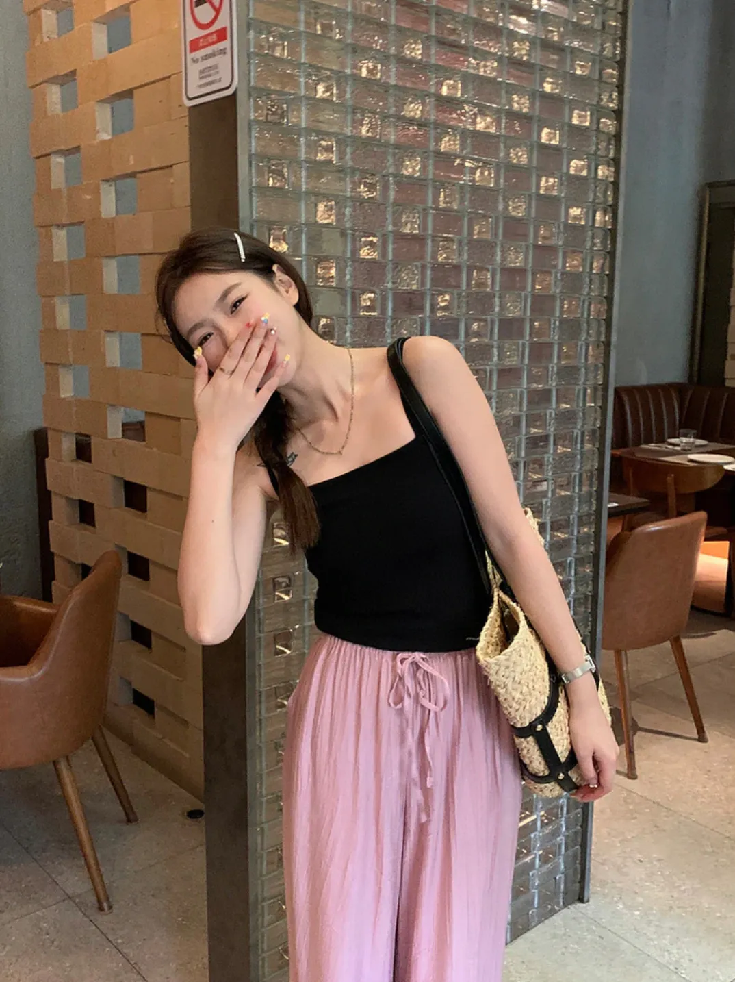 [Korean Style] Five Colors Slim Fit Basic Knitted Cami