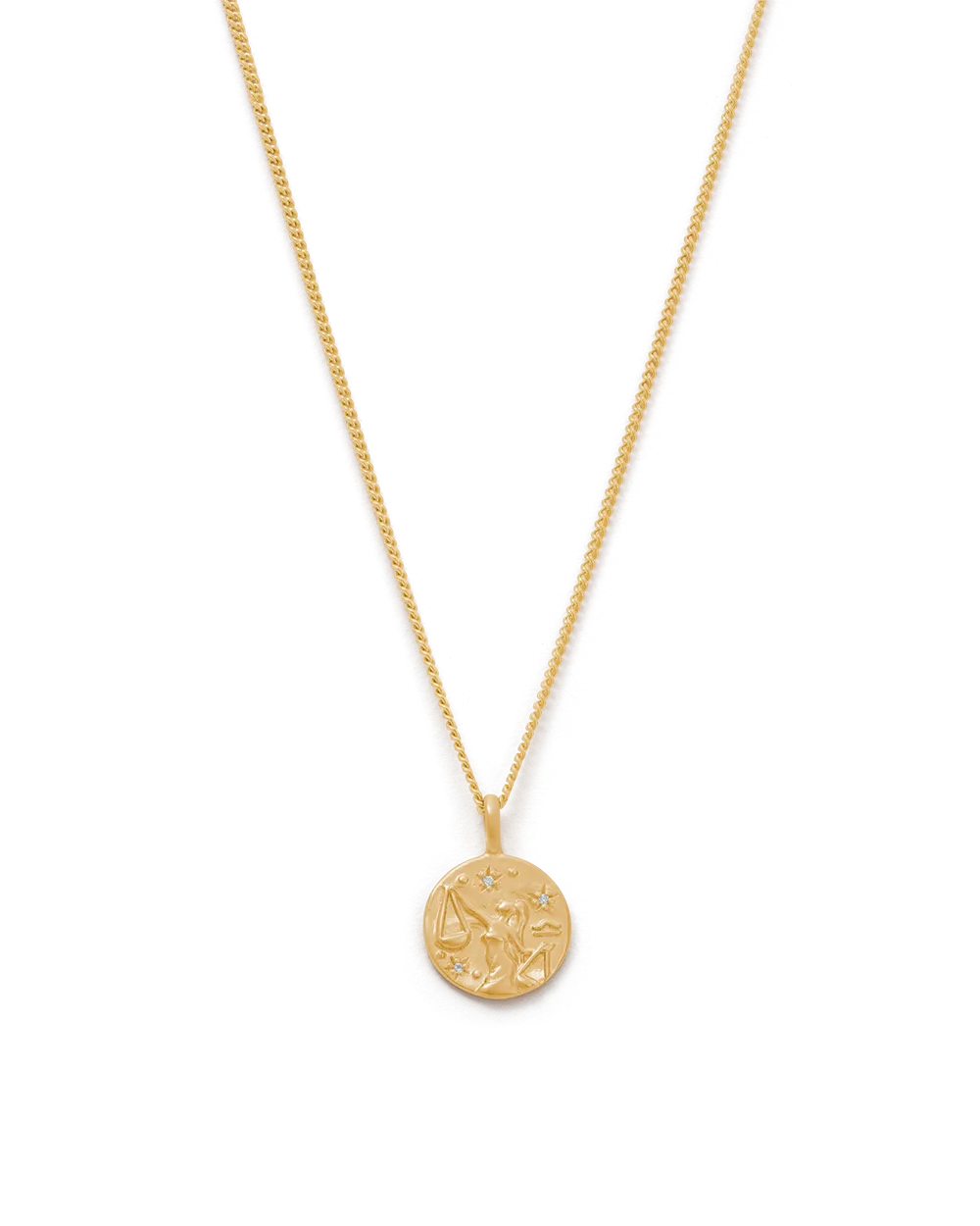 Libra Petite Zodiac Necklace - Gold