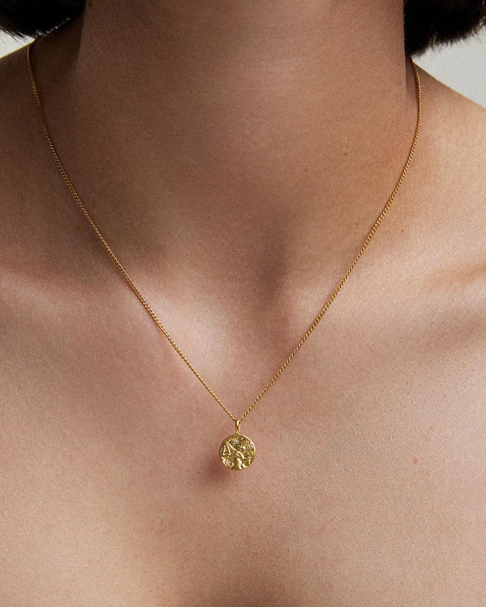 Libra Petite Zodiac Necklace - Gold