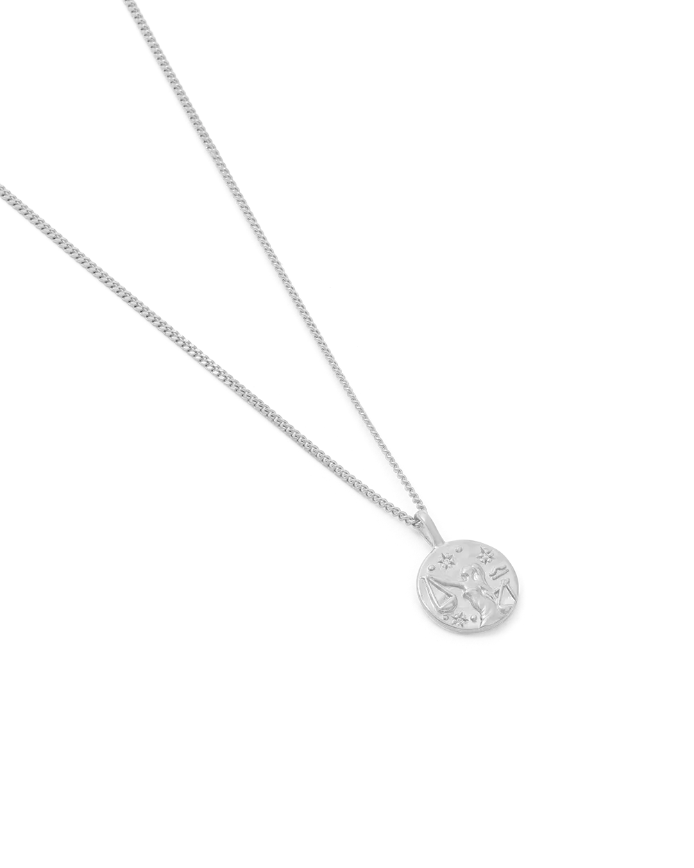Libra Petite Zodiac Necklace - Silver