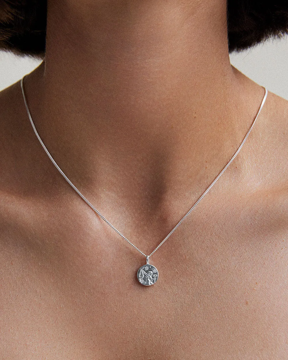 Libra Petite Zodiac Necklace - Silver