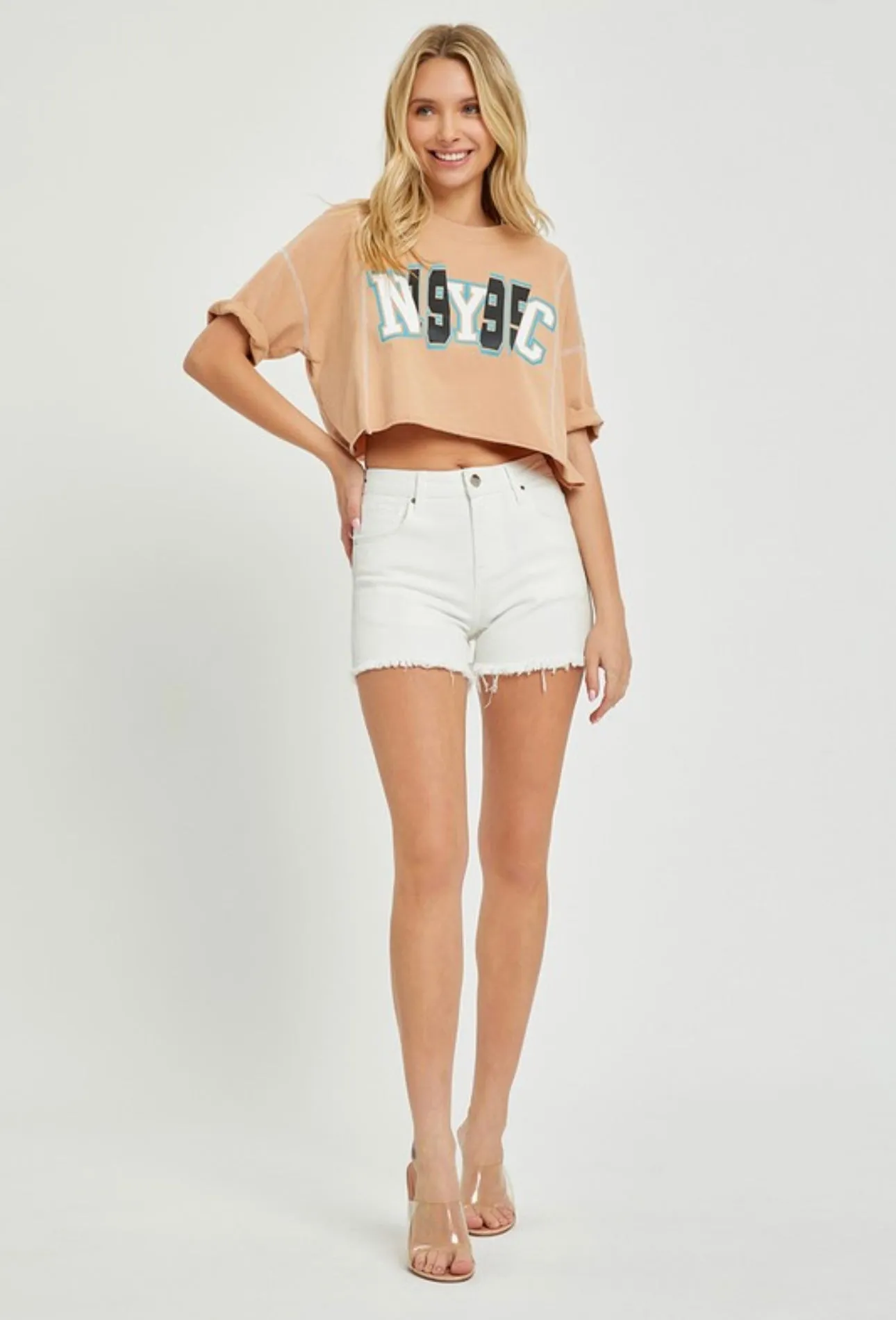 Lilly High Rise Fray Hem Shorts