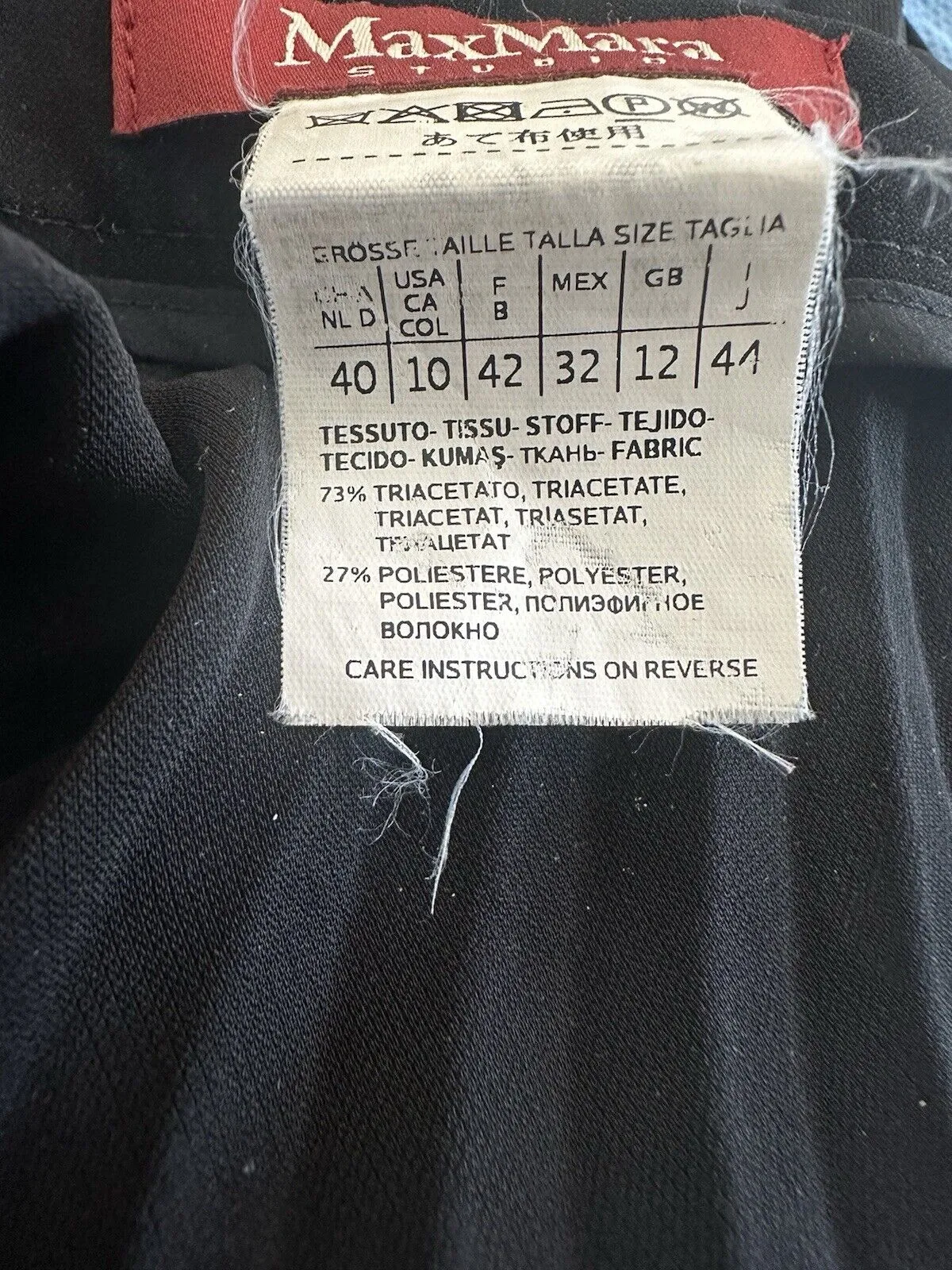 Max Mara black pleated midi skirt size UK12/US8