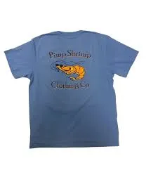Pimp Shrimp Short Sleeve Pocketed T-Shirts Marine