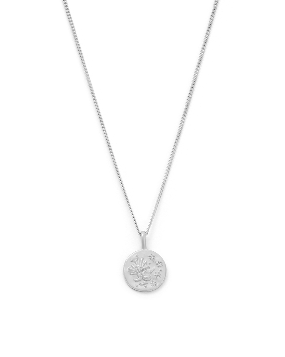 Pisces Petite Zodiac Necklace - Silver