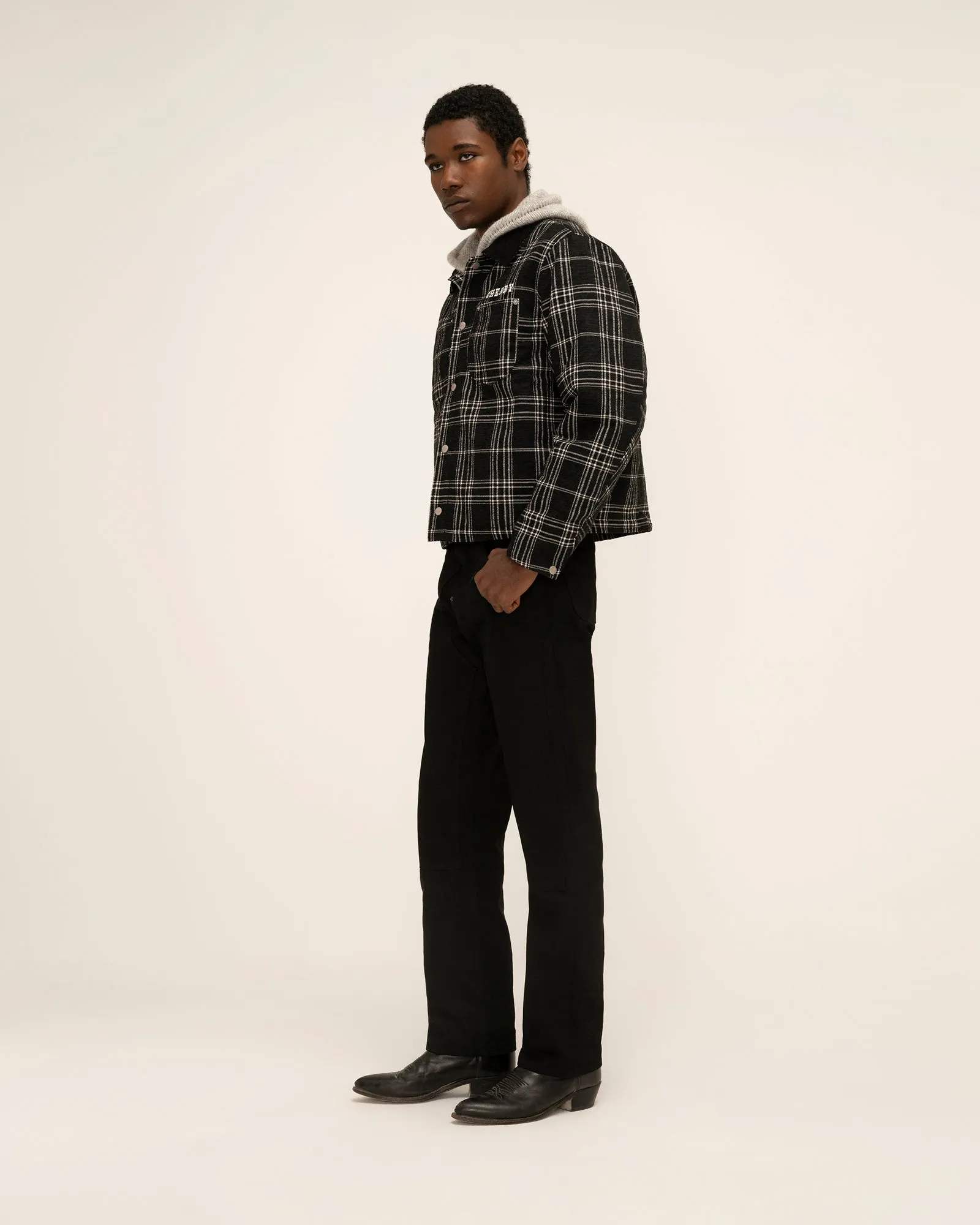 Quilted Lined Plaid Jacket