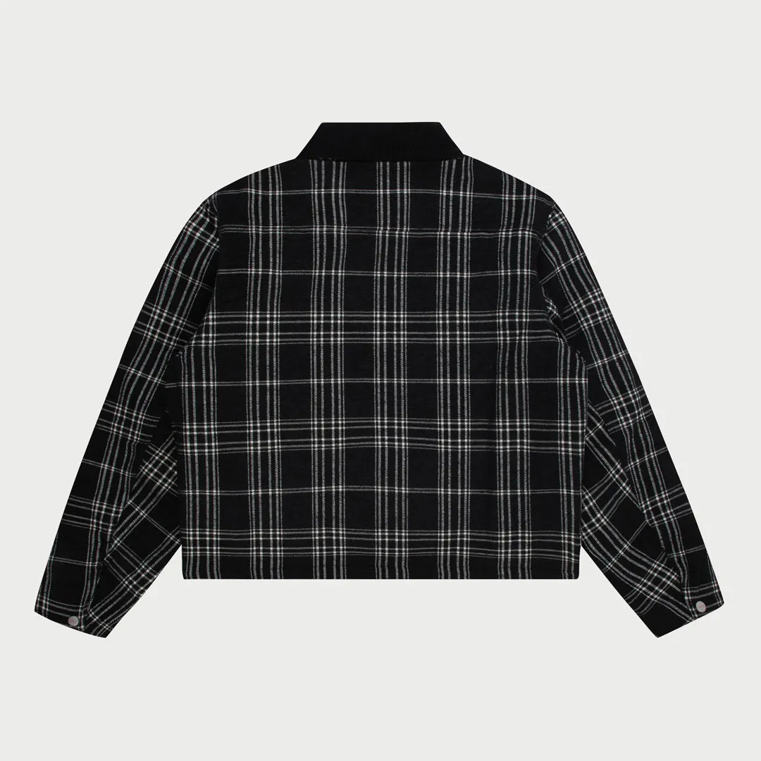 Quilted Lined Plaid Jacket