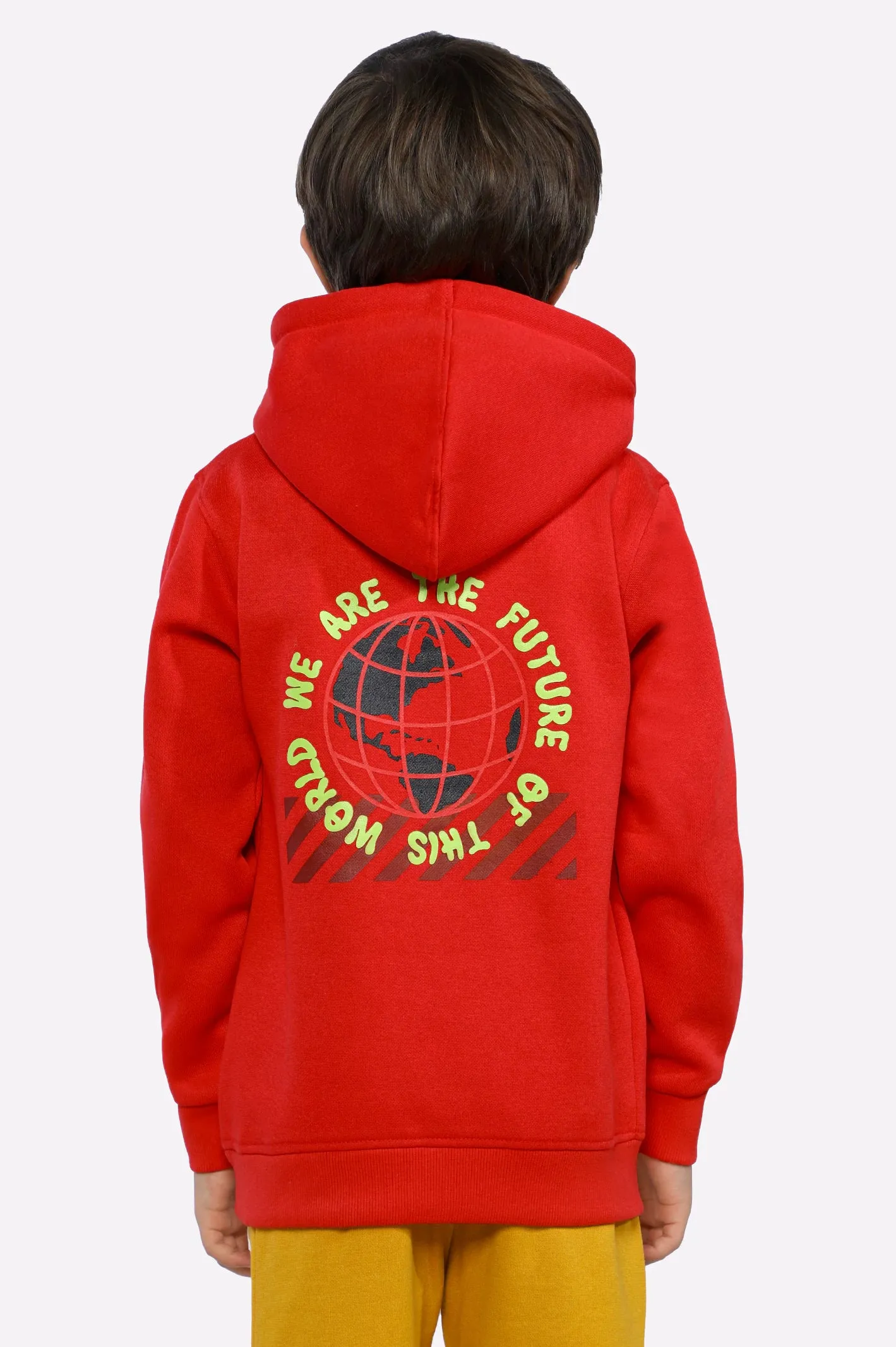 Red Printed Boys Hoodies