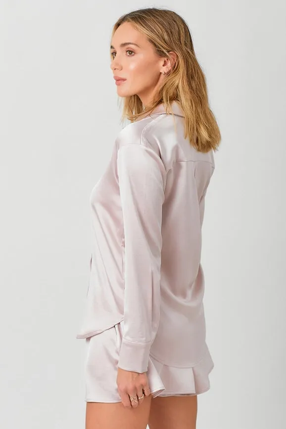 Silky Relaxed Shirt Mauve