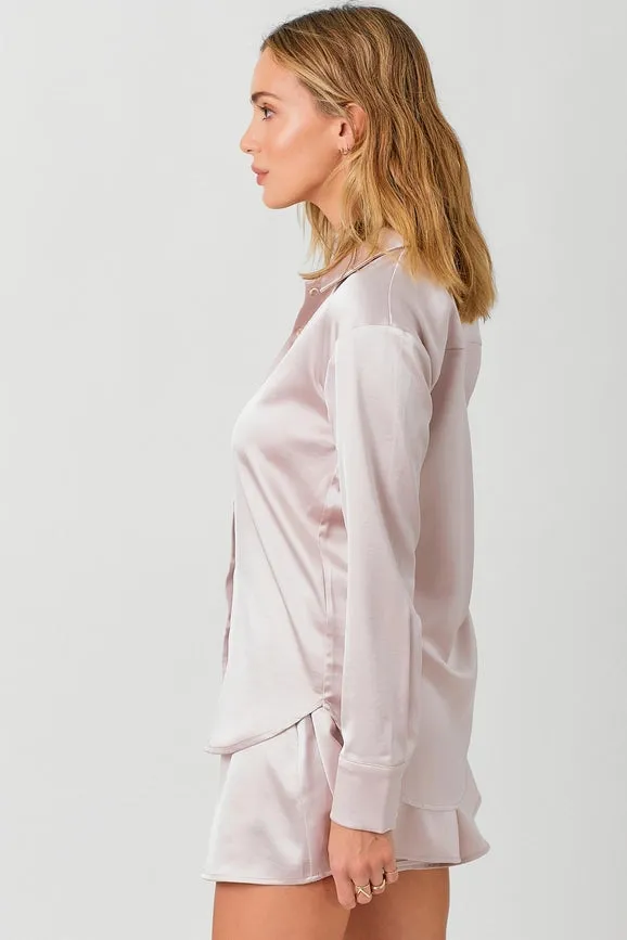 Silky Relaxed Shirt Mauve