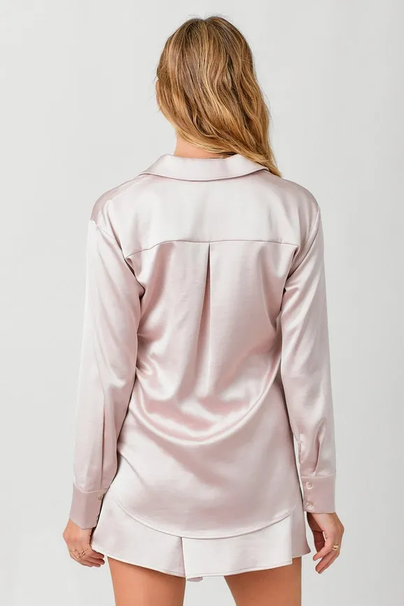 Silky Relaxed Shirt Mauve