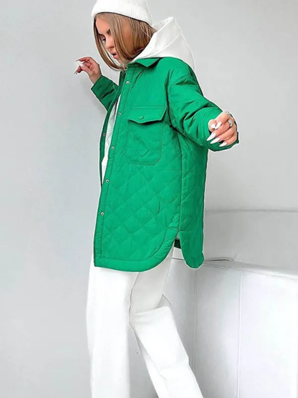 Winter Cotton Longline Tie-Belt Coat Quilted Jacket