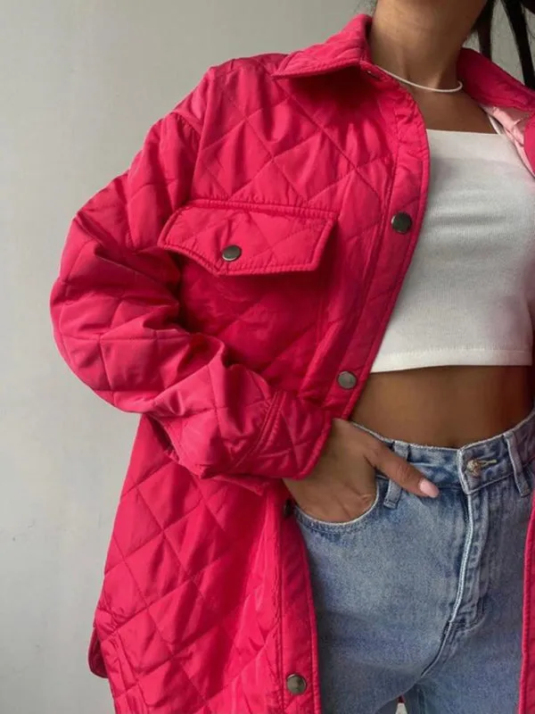 Winter Cotton Longline Tie-Belt Coat Quilted Jacket